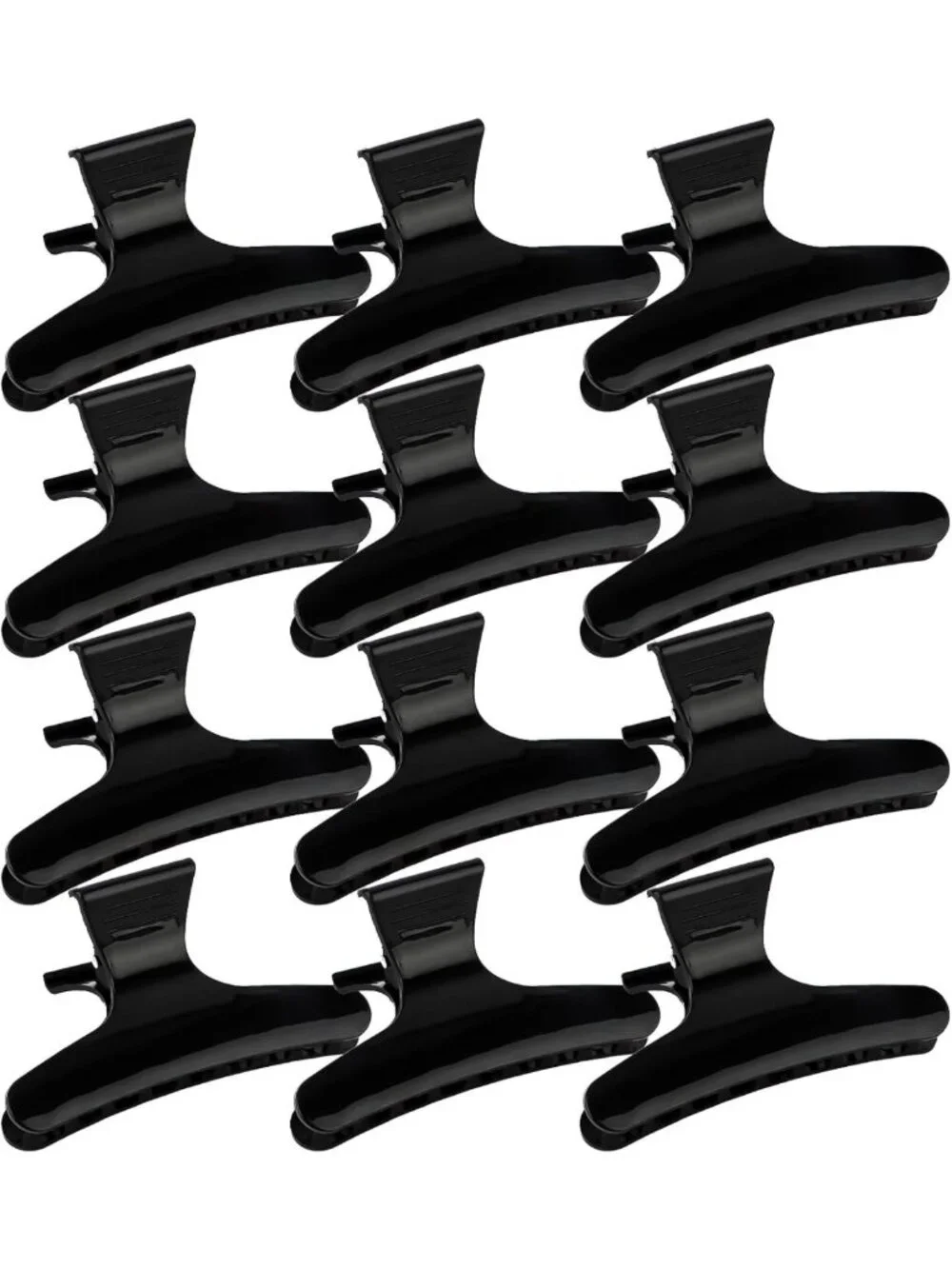 Stylish Black Butterfly Hair Clips - Pro Salon Clamps for Cutting & Styling Hair